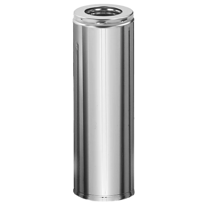 Duravent Double-Wall Chimney Section - Stainless Steel - 6-in Dia X 36-in L 3 Duravent Double-Wall Chimney Section - Stainless Steel - 6-in Dia X 36-in L