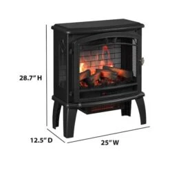Style Selections Electric Stove Heater With 3D Flame Effect - Infrared - 1500 W - Black -Napoleon Shop 83885055e L