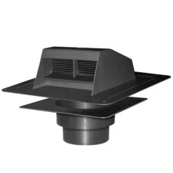 Canplas Duraflo Bathroom Exhaust Vent With Flapper - Black - Plastic - 12.93-in L X 10.94-in W X 6.49-in H